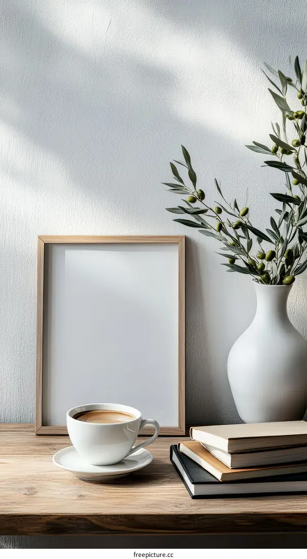Simple Coffee Table Setting Mockup