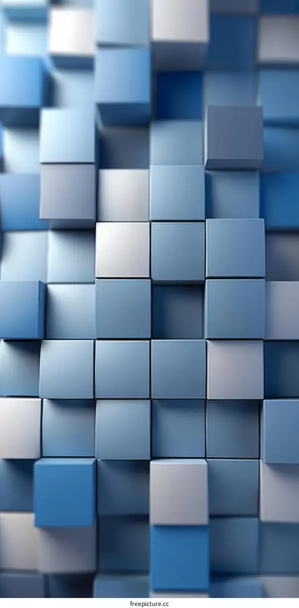 Blue and white 3D cubes background