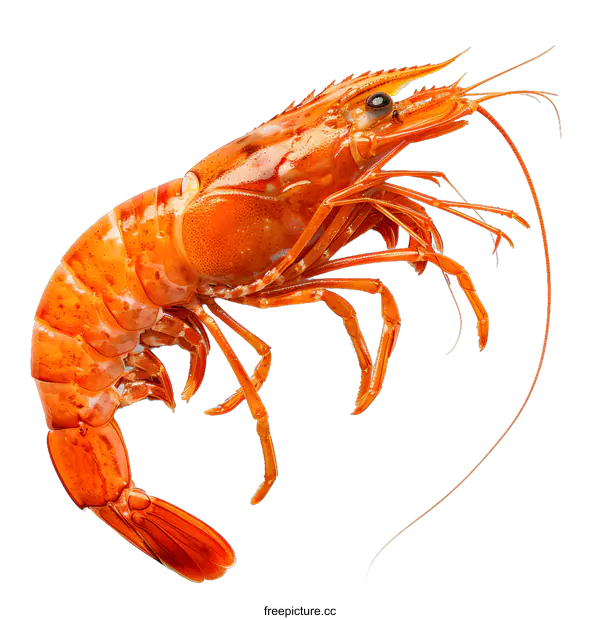 [Transparent Background PNG]red shrimp isolated on white background