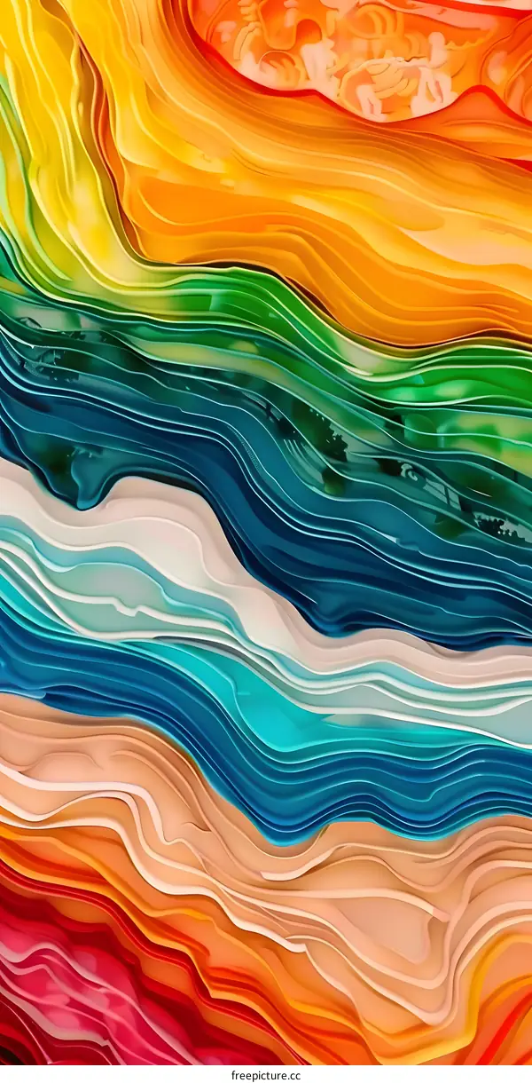 Abstract Colorful Wavy Pattern Background