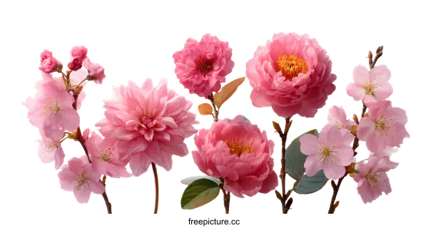 [Transparent Background PNG]Beautiful Pink Flowers Arrangement