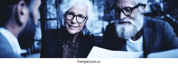 Senior Couple Discussing Business Documents