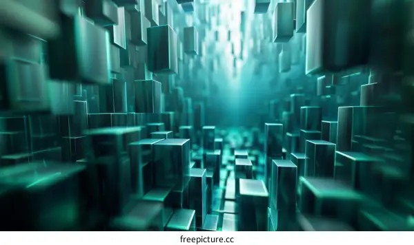 Futuristic Cityscape: Glass and Metal Skyscrapers