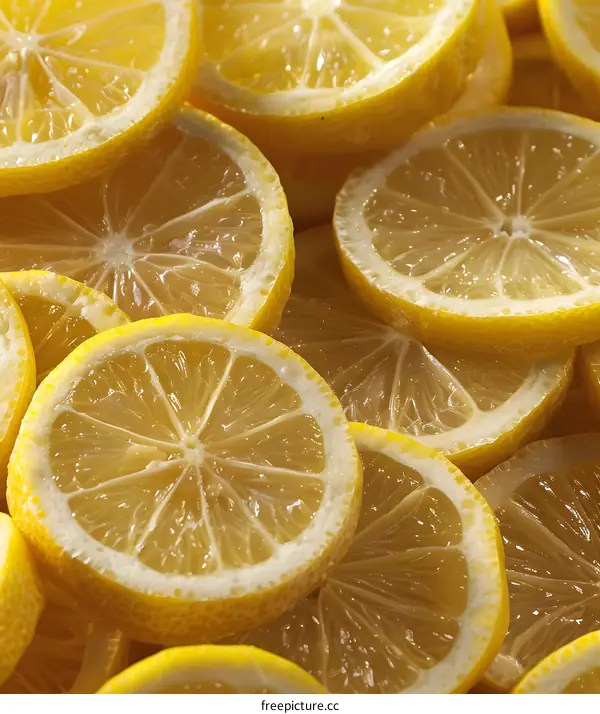 Close-up of sliced lemons