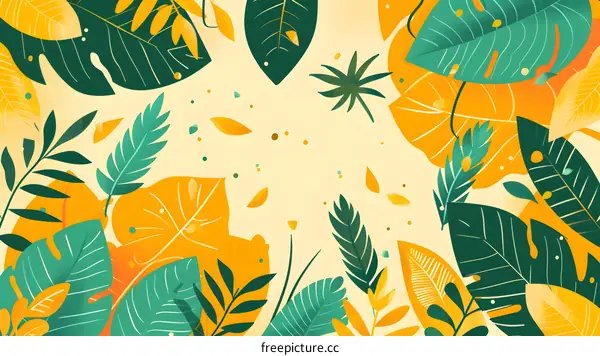 Tropical Leaves Illustration Background