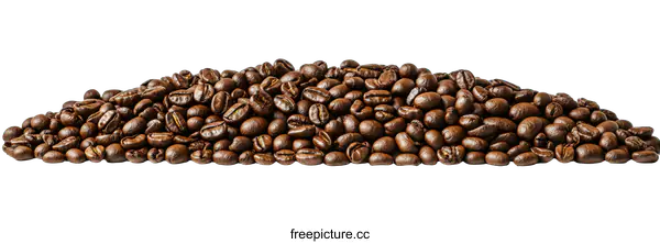 [Transparent Background PNG]Roasted Coffee Beans Pile Up Close Up