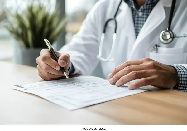 Doctor Writing Medical Report