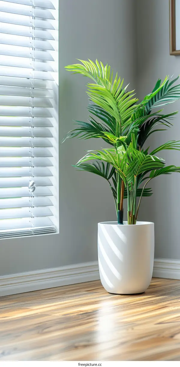 Potted Palm Tree in a Modern Living Room