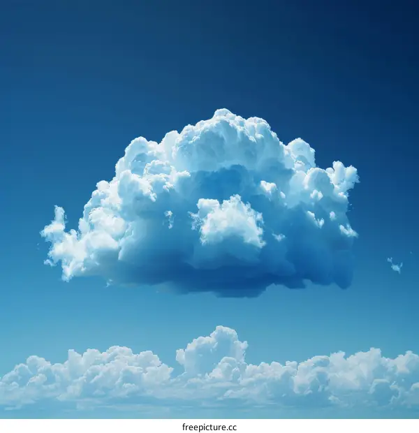 A large white cloud in the blue sky