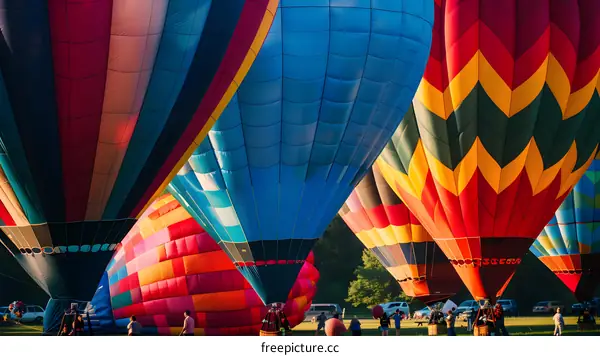 Colorful Hot Air Balloons at a Festival