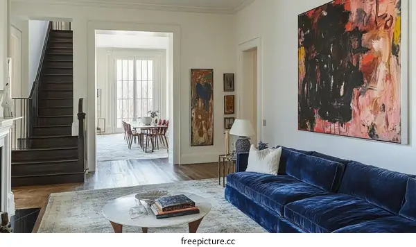 Elegant Interior Design of a Grand Living Room