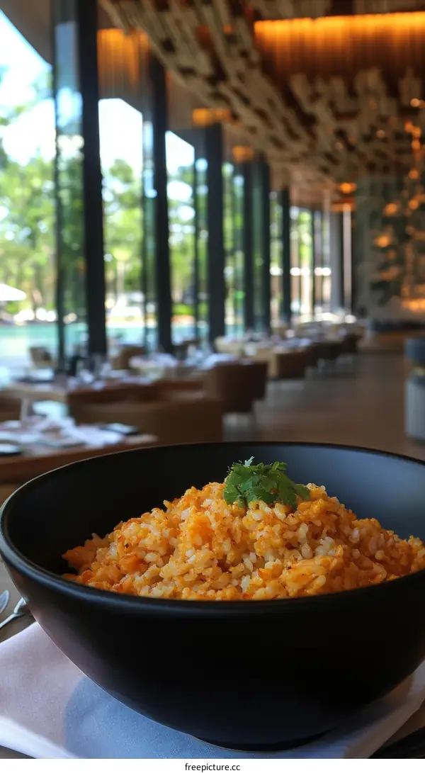 Delicious Fried Rice in Modern Restaurant