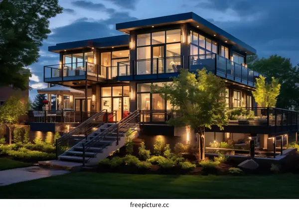 A Stunning Modern House with a Pool and a Beautiful Garden