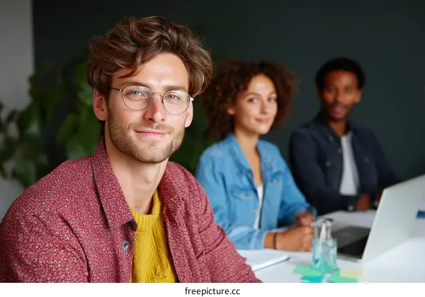 Diverse Team Collaboration in Modern Office