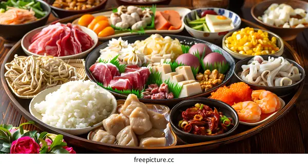A table full of delicious Japanese food