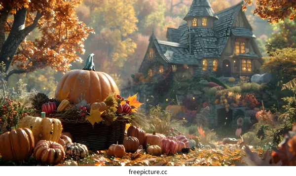 Fairytale Cottage in Autumn