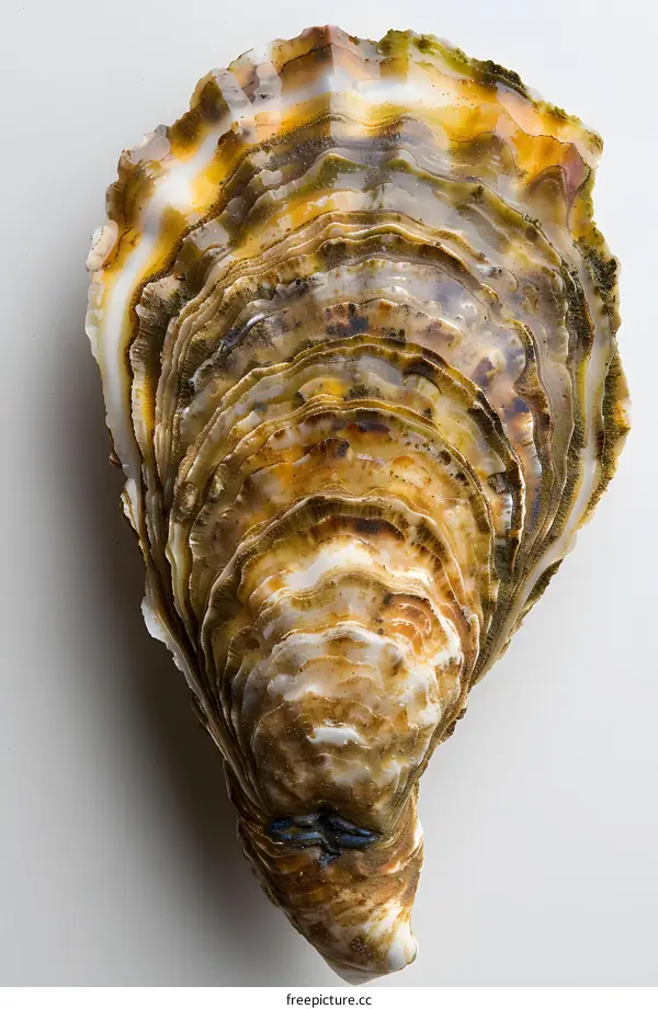 A close up image of a Portuguese oyster shell