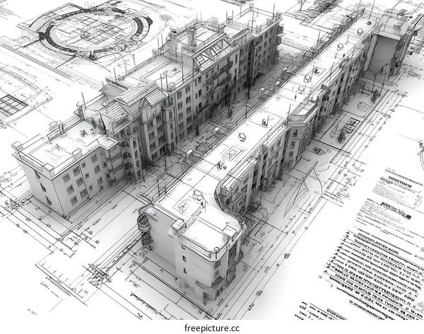 Architectural Blueprint Design of Modern Buildings