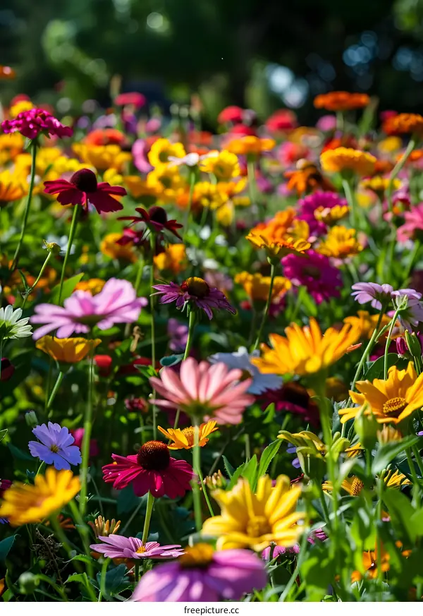 Colorful Wildflowers in a Meadow