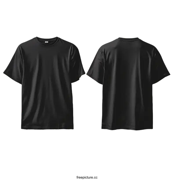 [Transparent Background PNG]Blank Black T-shirt Mockup