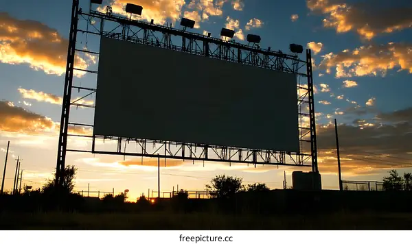 Large Billboard at Sunset