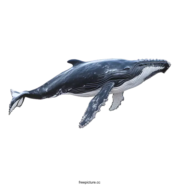 [Transparent Background PNG]Humpback Whale Illustration On White Background
