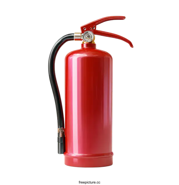 [Transparent Background PNG]Red Fire Extinguisher Isolated on White Background