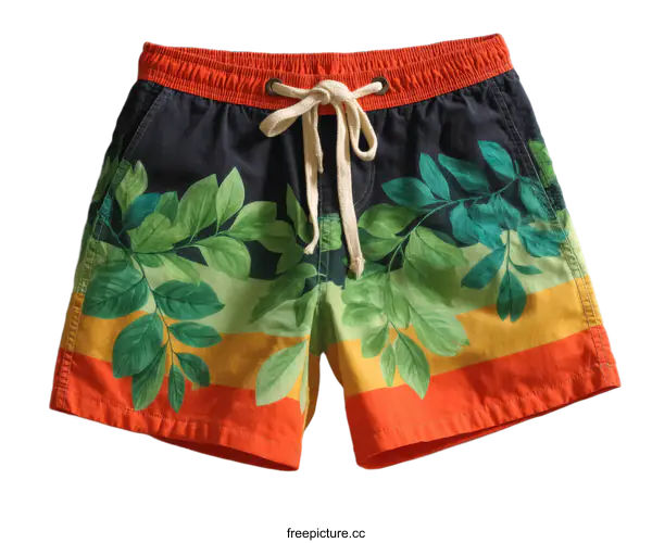 [Transparent Background PNG]Colorful Tropical Swim Trunks for Men
