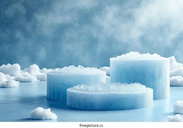Ice Blocks Display Stage for Product Presentation