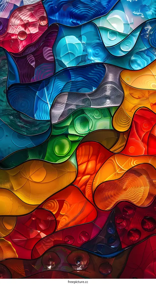Abstract Colorful Glass Mosaic Art