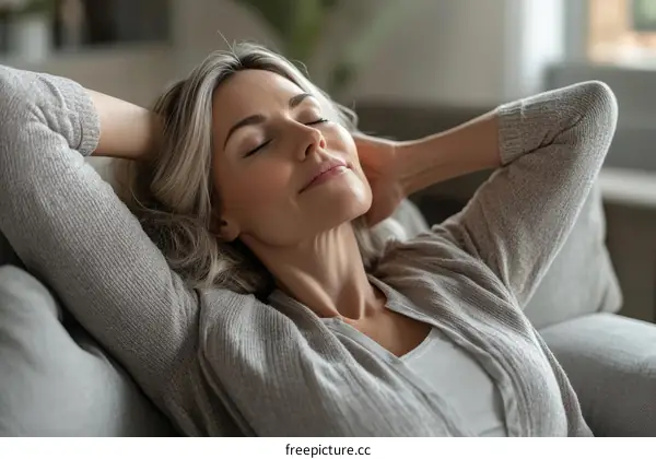 Relaxed Woman on a Sofa
