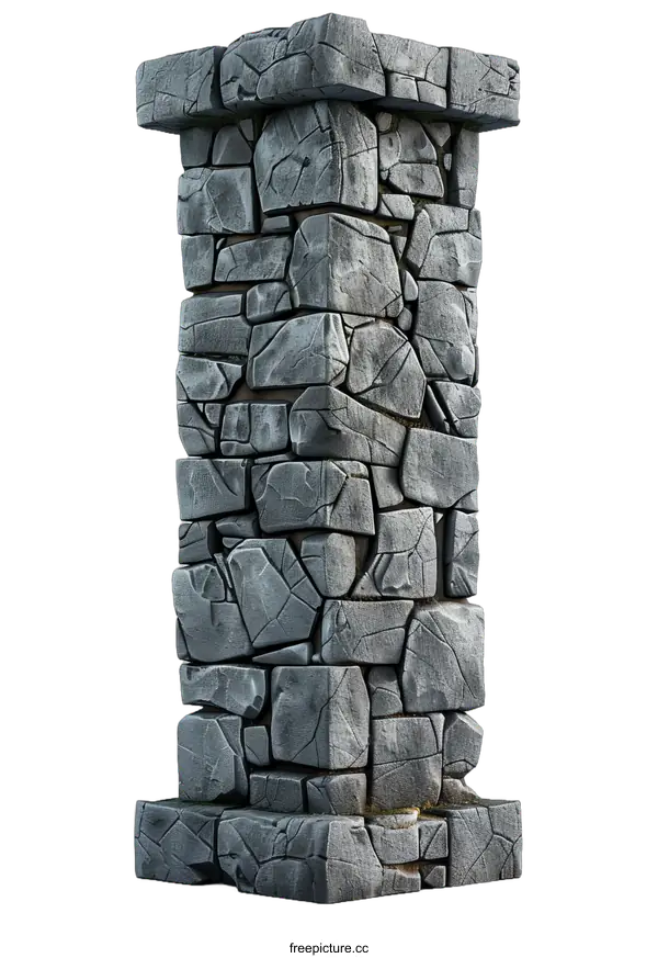 [Transparent Background PNG]Stone Pillar Isolated on transparent background
