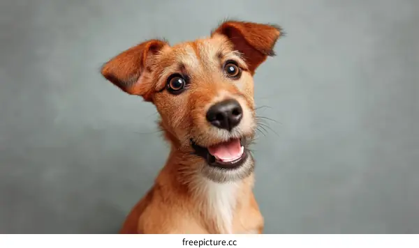 Playful Puppy Portrait Close Up
