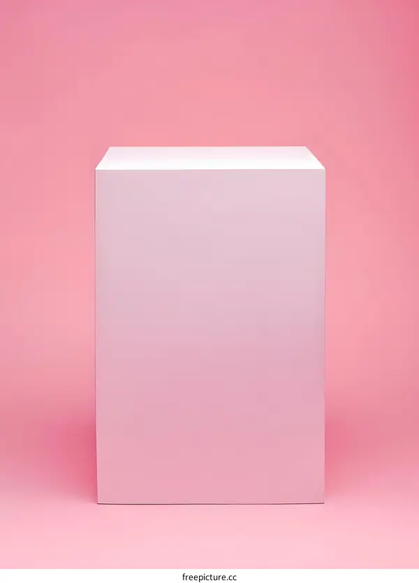 White Cube on a Pink Background Minimalist Product Display