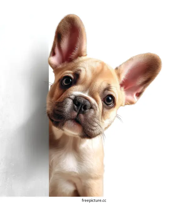 Cute French Bulldog Puppy Peeking Out