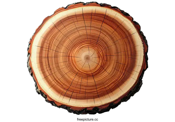[Transparent Background PNG]Close-up of a Tree Trunk Slice