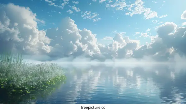 Serene Lakeside Cloudscape