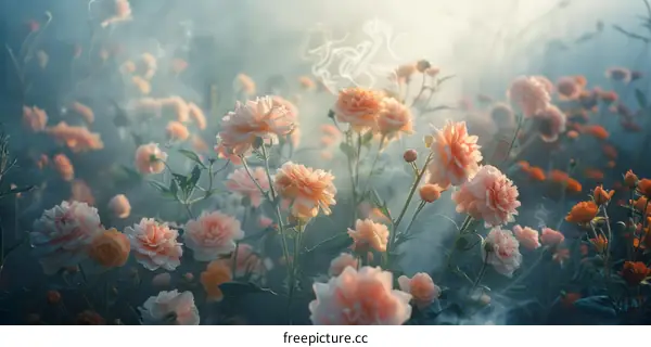 Mystical Garden of Pastel Roses