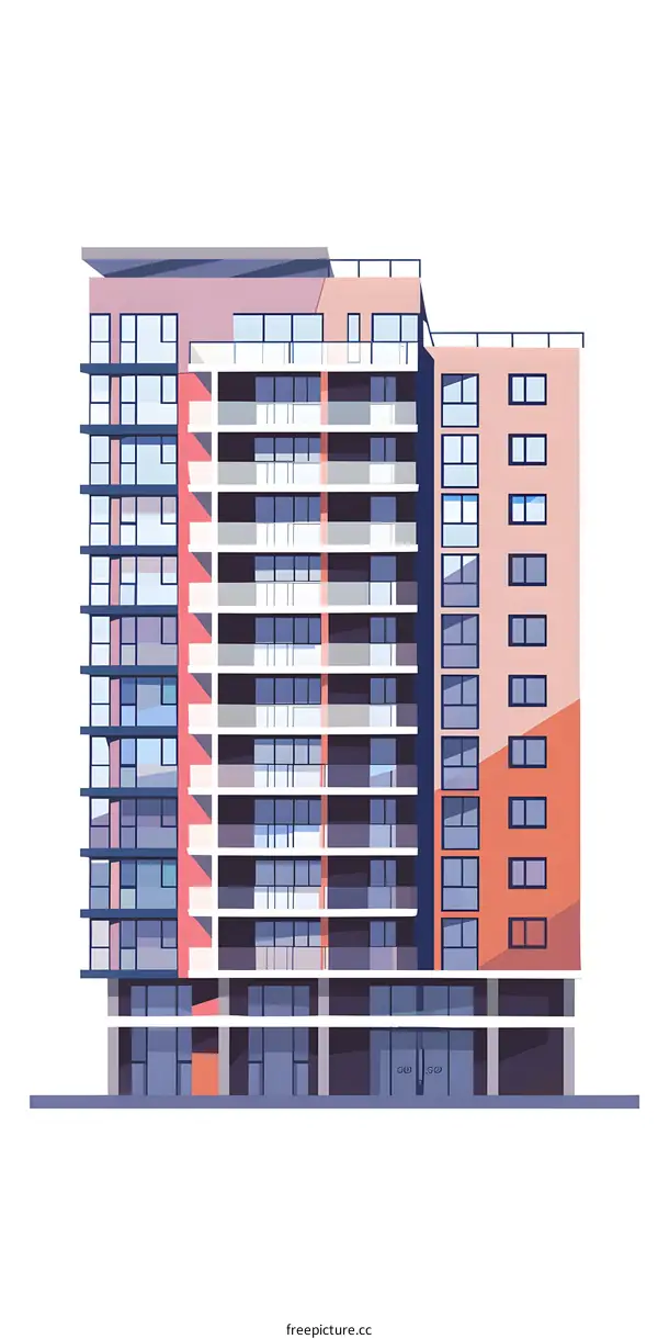 Modern Apartment Building Illustration