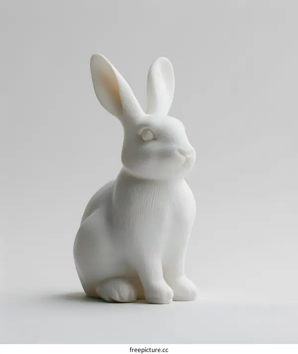 3D rendering of a white rabbit
