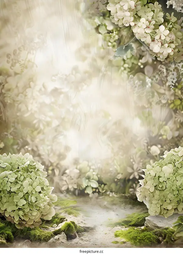 Green Floral Background for Wedding Invitations