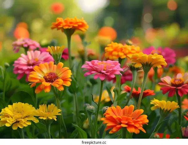 Colorful Flowers In Bloom