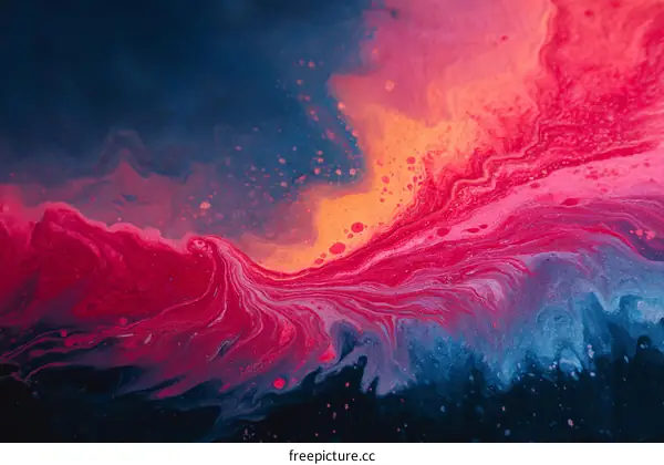 Abstract Colorful Fluid Art Painting