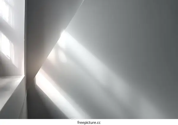 Abstract Light and Shadow Play on White Walls