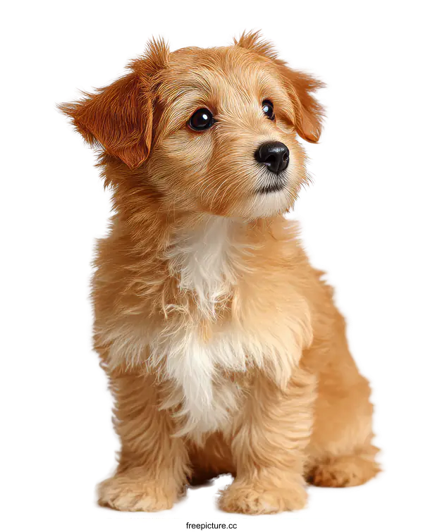 [Transparent Background PNG]Adorable Puppy Portrait Against White Background