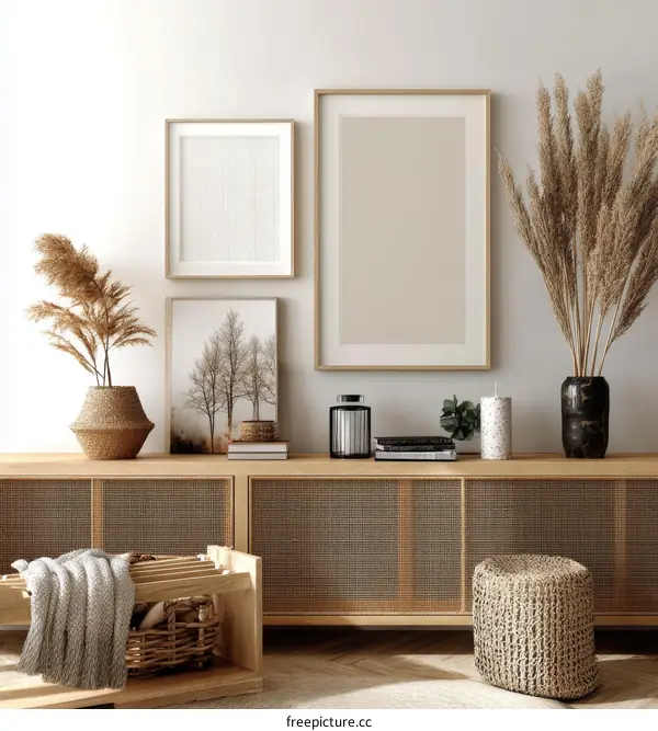 Modern Minimalist Living Room Decor Mockup