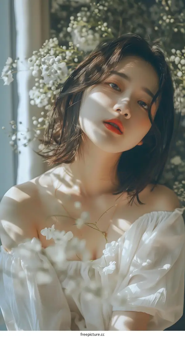 Portrait of a Young Woman with Flowers