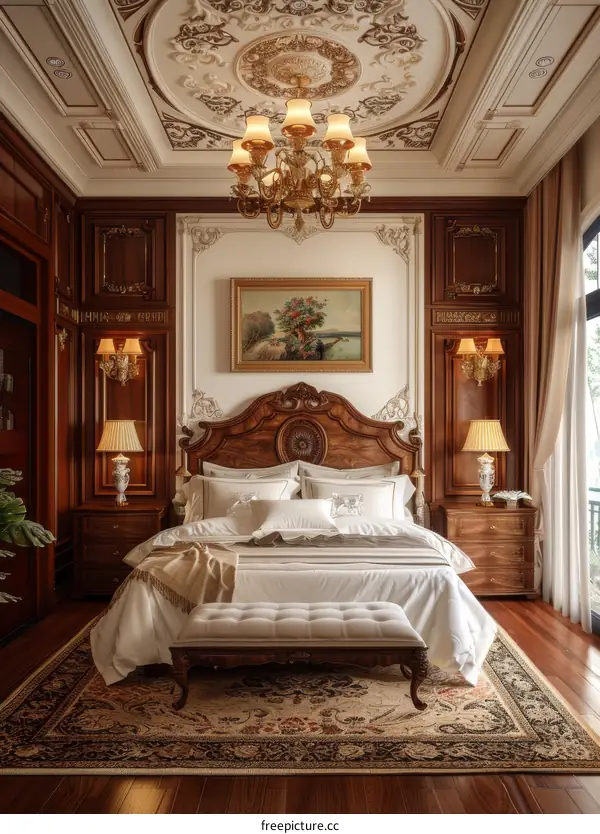 Elegant Vintage Bedroom with Exquisite Details