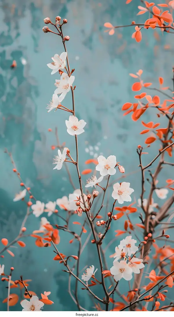 White and Orange Flower Blossom in Spring