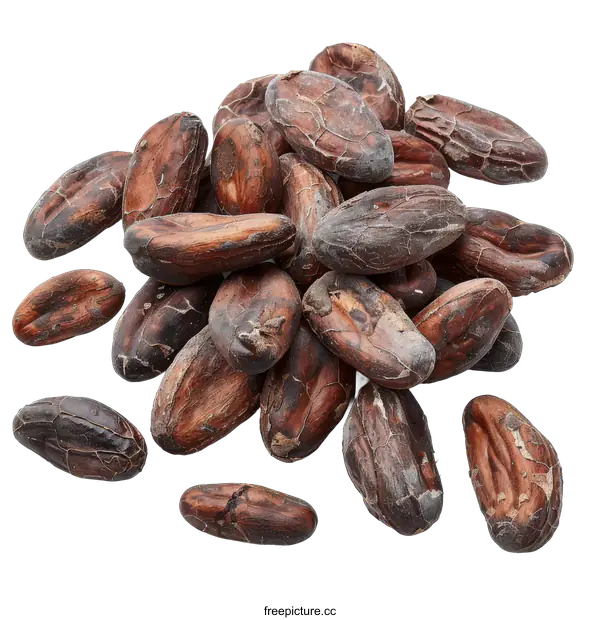 [Transparent Background PNG]Cocoa beans isolated on black background